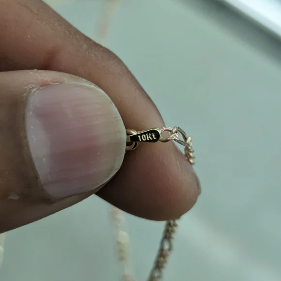 10kt Real Gold Tricolor Figaro Chain 2.5mm 18 inch